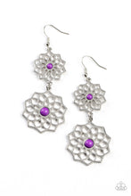Load image into Gallery viewer, Posh Posy Purple Earrings