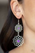 Load image into Gallery viewer, Posh Posy Purple Earrings