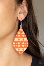 Load image into Gallery viewer, Zimbabwe Zoo Orange Wood Earrings