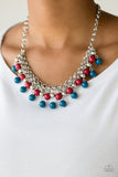 Load image into Gallery viewer, Friday Night Fringe Multi - Blue/Red Necklace