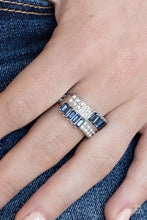 Load image into Gallery viewer, Put Them in Check Blue Skinny Band Ring