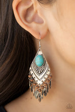 Load image into Gallery viewer, Earthy Etiquette Blue Earrings