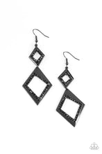 Load image into Gallery viewer, Deco Decoupage Black Earrings