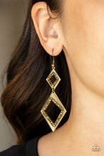 Load image into Gallery viewer, Deco Decoupage Brass Earrings