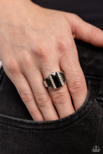 Load image into Gallery viewer, A GLITZY Verdict Black Skinny Band Ring