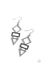 Load image into Gallery viewer, Glamorously Geometric Black Earrings