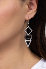 Load image into Gallery viewer, Glamorously Geometric Black Earrings