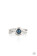 Load image into Gallery viewer, Pearly Pizzazz Blue Skinny Band Ring