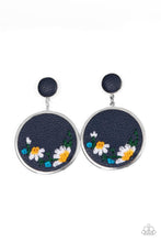 Load image into Gallery viewer, Embroidered Gardens Blue Earrings