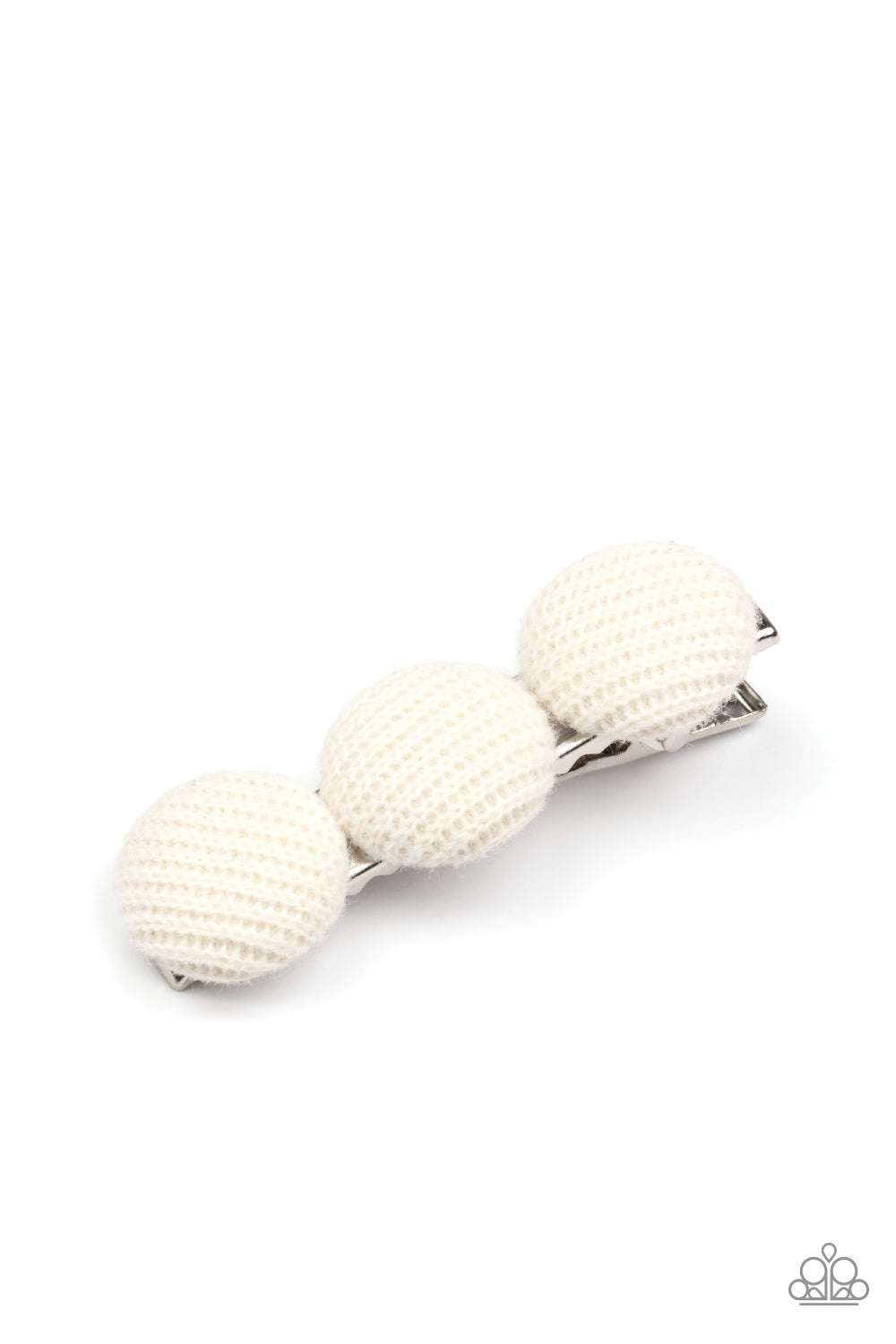 Cute as a Button White Hair Clip