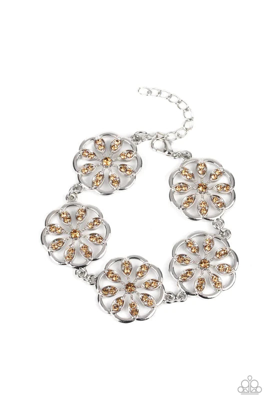 Blooming Bling Brown Bracelet