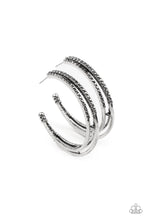 Load image into Gallery viewer, Triple Crown Couture Silver Hoop Earrings