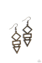 Load image into Gallery viewer, Glamorously Geometric Brass Earrings