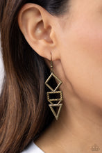 Load image into Gallery viewer, Glamorously Geometric Brass Earrings