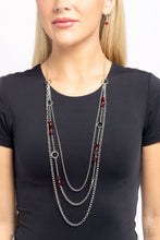 Load image into Gallery viewer, Starry-Eyed Eloquence Red Necklace