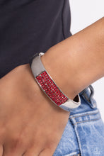 Load image into Gallery viewer, Record-Breaking Bling Red Hinged Bangle