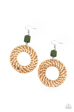 Load image into Gallery viewer, Wildly Wicker Green Earrings