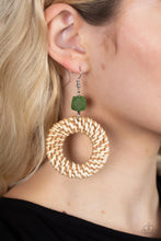 Load image into Gallery viewer, Wildly Wicker Green Earrings