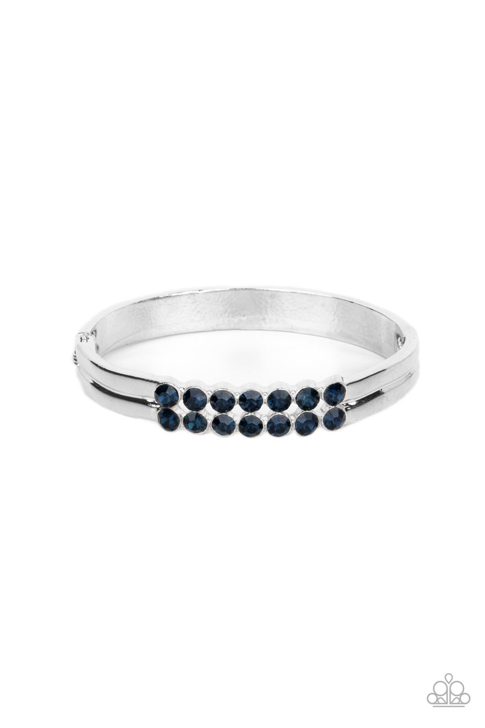 Doubled Down Dazzle Blue Hinged Bracelet