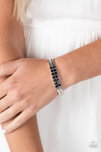 Load image into Gallery viewer, Doubled Down Dazzle Blue Hinged Bracelet