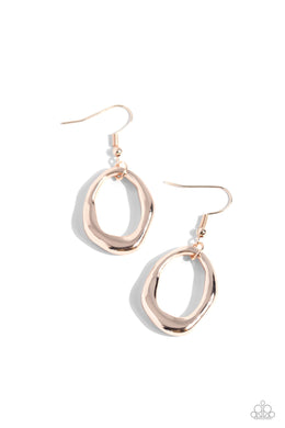 Asymmetrically Artisan Rose Gold Earrings