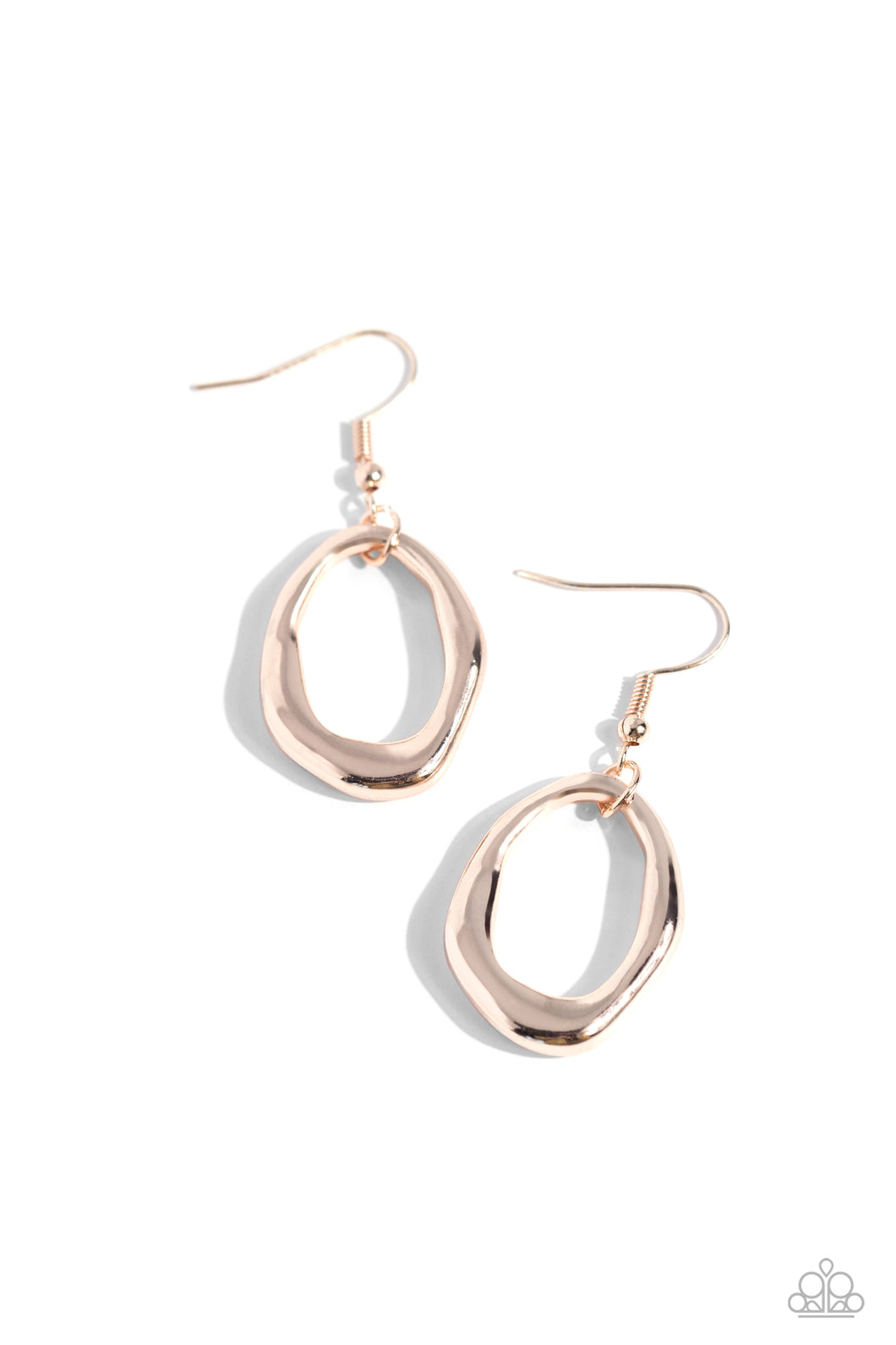 Asymmetrically Artisan Rose Gold Earrings