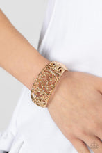 Load image into Gallery viewer, Courtyard Couture Gold Hinged Bangle