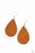Load image into Gallery viewer, Stylishly Subtropical Orange Leather Earrings
