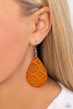 Load image into Gallery viewer, Stylishly Subtropical Orange Leather Earrings