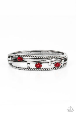 Bonus Bling Red Hinged Bracelet
