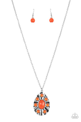 Blissfully Bohemian Orange Necklace