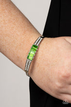 Load image into Gallery viewer, Spritzy Sparkle Green Cuff Bracelet
