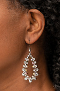 Its About to GLOW Down White Earrings