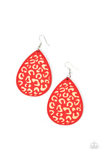 Load image into Gallery viewer, Suburban Jungle Red Wood Earrings