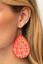 Load image into Gallery viewer, Suburban Jungle Red Wood Earrings