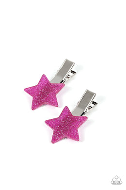 Sparkly Star Chart Pink Hair Clip