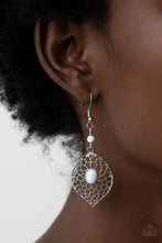 Load image into Gallery viewer, Perky Perennial White Earrings