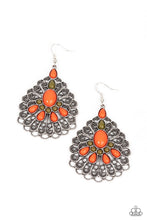 Load image into Gallery viewer, Peacock Prance Orange Earrings
