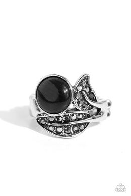 Cats Eye Candy Black Skinny Band Ring