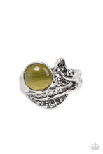 Load image into Gallery viewer, Cat’s Eye Candy Green Skinny Band Ring