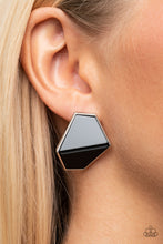 Load image into Gallery viewer, Generically Geometric Black Post Earrings