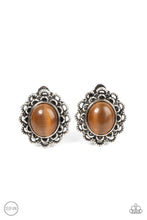 Load image into Gallery viewer, Garden Gazebo Brown Clip On Earrings