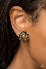 Load image into Gallery viewer, Garden Gazebo Brown Clip On Earrings