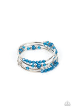Load image into Gallery viewer, Whimsically Whirly Blue Coil Bracelet