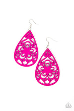 Load image into Gallery viewer, Marine Eden Pink Wood Earrings