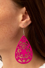 Load image into Gallery viewer, Marine Eden Pink Wood Earrings
