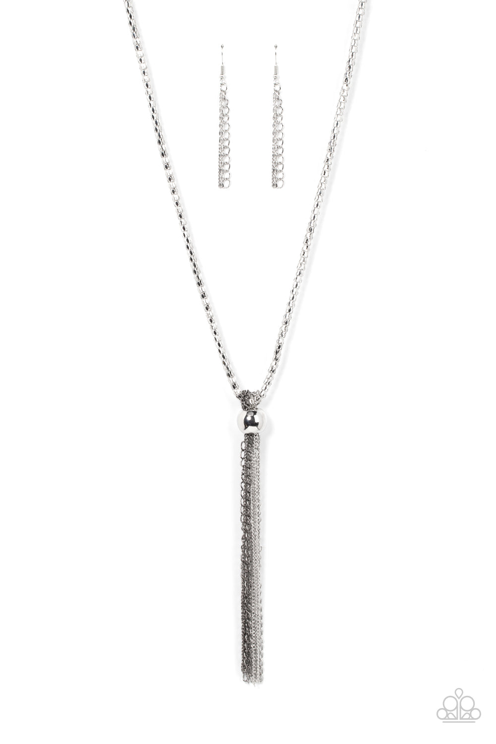 Metallic MESH Up Silver Necklace