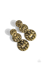 Load image into Gallery viewer, Triple Threat Texture Brass Earrings