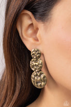 Load image into Gallery viewer, Triple Threat Texture Brass Earrings