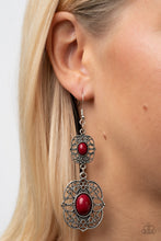 Load image into Gallery viewer, Victorian Villa Red Earrings